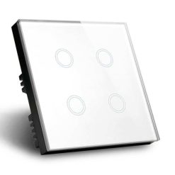 Cerebro Touchy Ws4 Tuya 4 Aramkoros Wifi Tavvezerelheto Okos Falikapcsolo Csak Fazisvezetekkel Is Mukodik Feher Szinben