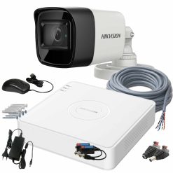 1 kamerás HIKVISION kamerarendszer 8MP-es, HD-TVI kültéri, beltéri, nagylátószögű kamerával