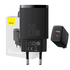 Baseus Compact Gyors Tolto Usb Usb C 20w Fekete