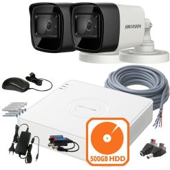 HIKVISION biztonsági kamera készlet DVR-rel és tartozékokkal.