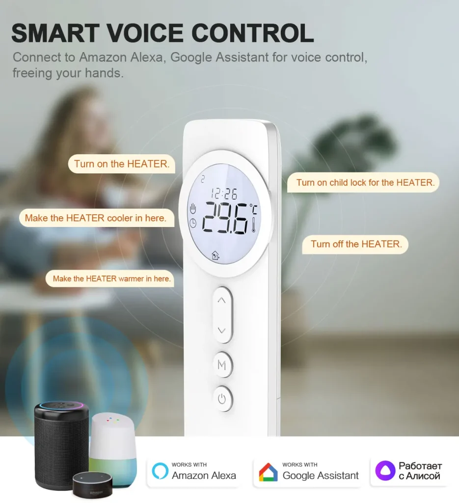 Okos termosztát hangvezérléssel, kompatibilis Alexa és Google Assistant-tel.
