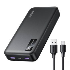 Ugreen PB312 powerbank, 20000mAh, PD 20W, fekete
