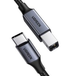 Ugreen US370 kábel, USB-C USB-B 2.0, nyomtatóhoz, 2 m, fekete