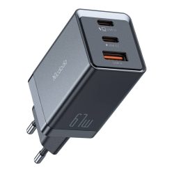 Mcdodo CH-1541 GaN fali töltő, 2x USB-C, 1x USB, 67W, fekete