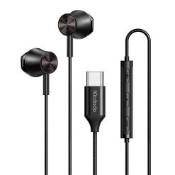 Mcdodo HP-4070 vezetékes fülhallgató, USB-C, fekete