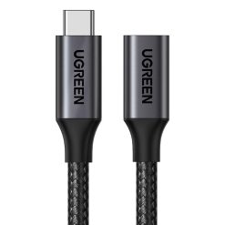 Ugreen US372 toldókábel, USB 3.2, USB-C apa USB-C anya, Gen 2, 1m, fekete
