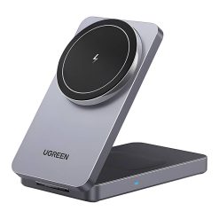 Ugreen W528 induktív töltő iPhone-hoz, AirPods, 2:1, 20W, fehér