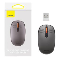 Baseus F01B vezeték nélküli egér, Tri-mode, 2.4G, BT 5.0, 1600 DPI, szürke