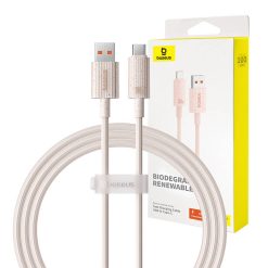 Baseus Habitat Series gyorstöltő kábel, USB - USB-C, 100W, 1m, rózsaszín