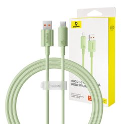 Baseus Habitat Series gyorstöltő kábel, USB - USB-C, 100W, 1m, zöld