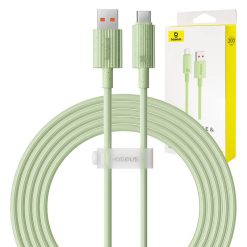 Baseus Habitat Series gyorstöltő kábel, USB-USB-C, 2m, 100W, zöld