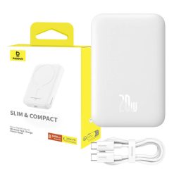 Baseus Magnetic Mini Powerbank, 6000mAh, 20W, MagSafe, fehér