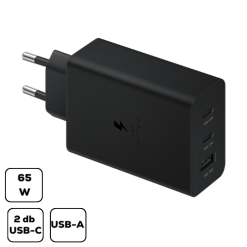 Sam hálózati trio adapter,65W PD USB-C, Fekete 1