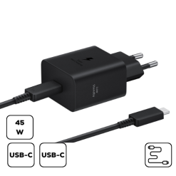 Sam hálózati adapter kábellel,45W PD USB-C,Fekete 1
