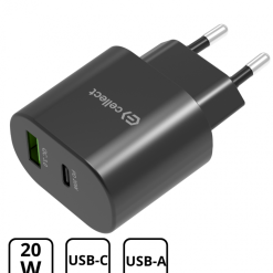 Hálózati gyorstöltő adapter 20W, Fekete 1