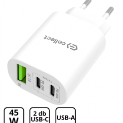 Hálózati gyorstöltő adapter 45W, Fehér 1