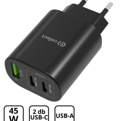 Hálózati gyorstöltő adapter 45W, Fekete 1