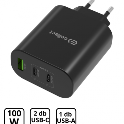 Hálózati gyorstöltő adapter 100W, Fekete 1