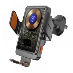 Autós telefontartó szellőzőrácsra wireless töltő funkcióval,átl. 1
