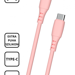 Extra puha szilikon adat és töltőkábel, Pink 1