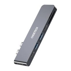 Choetech HUB-M14 dokkolóállomás Macbook Pro-hoz, 7-in-2 USB-C, Thunderbolt 3 (ezüst) 1