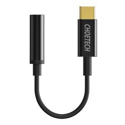 Adapter Choetech AUX003 USB-C 3,5 mm-es audio jack adapter (fekete) 1