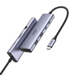 Ugreen CM498 USB-C hub, 3x USB, HDMI, VGA, RJ45, SD/TF, PD 100W 1