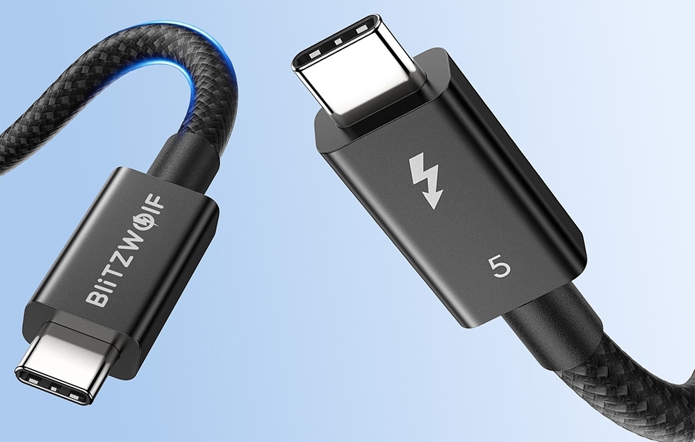 BlitzWolf BW-HDC8 USB-C-USB-C kábel, 240W, 1,5m (fekete) 2
