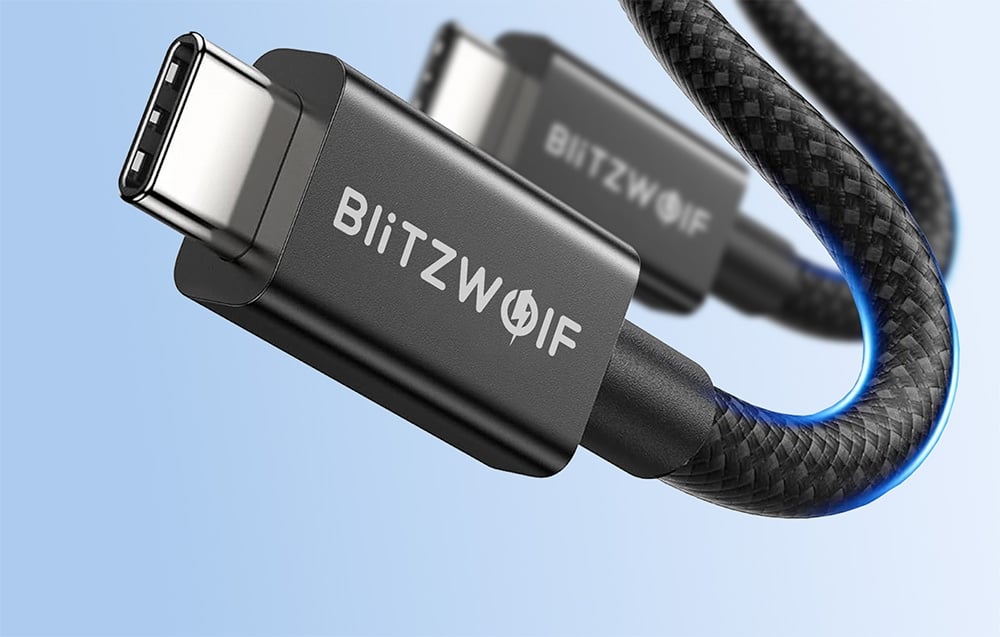 BlitzWolf BW-HDC8 USB-C-USB-C kábel, 240W, 1,5m (fekete) 3