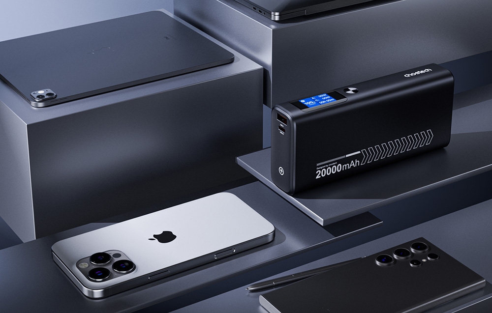 Choetech B702 powerbank, 20000mAh, PD 100W (szürke) 1