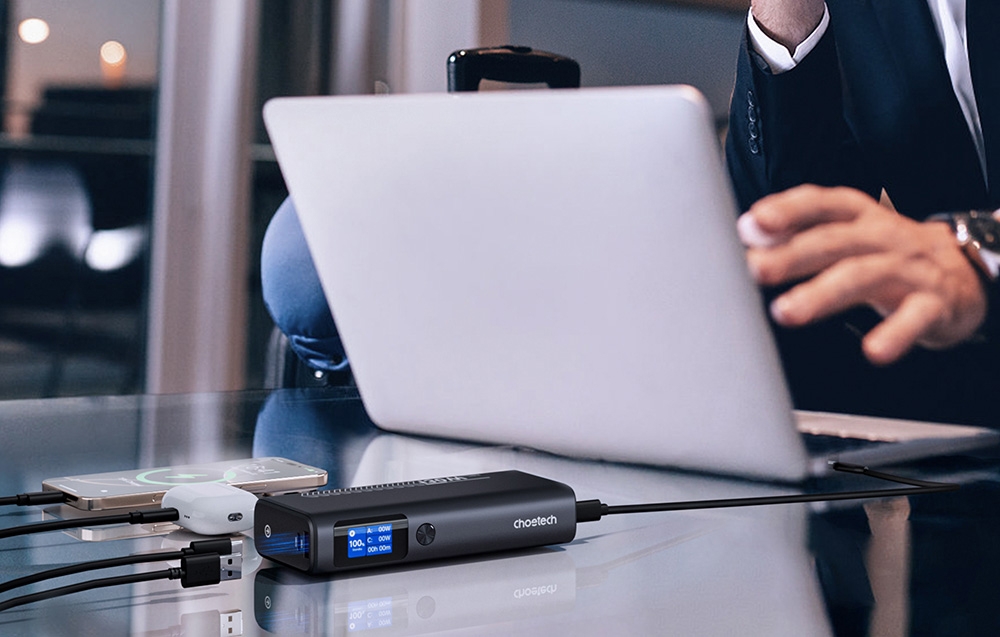 Choetech B702 powerbank, 20000mAh, PD 100W (szürke) 4