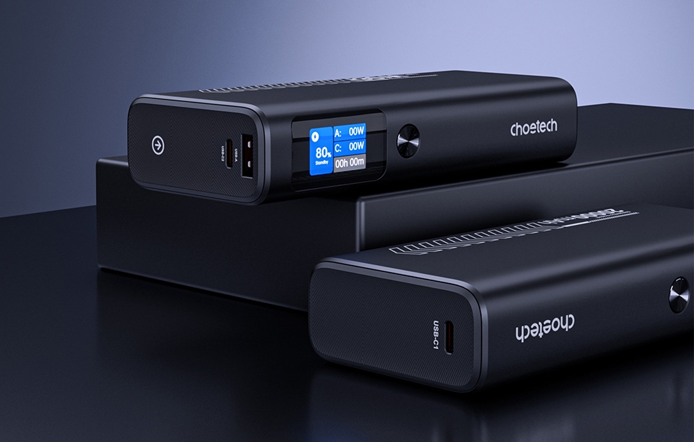 Choetech B702 powerbank, 20000mAh, PD 100W (szürke) 5