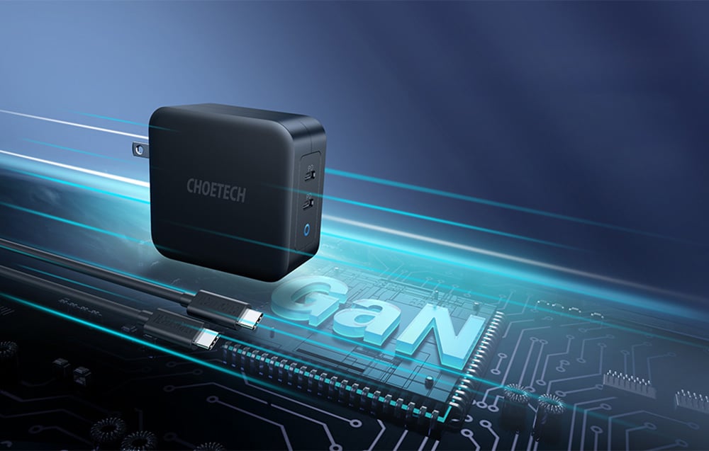 Choetech PD6008 2xUSB-C PD 100W-os GaN hálózati töltő 4