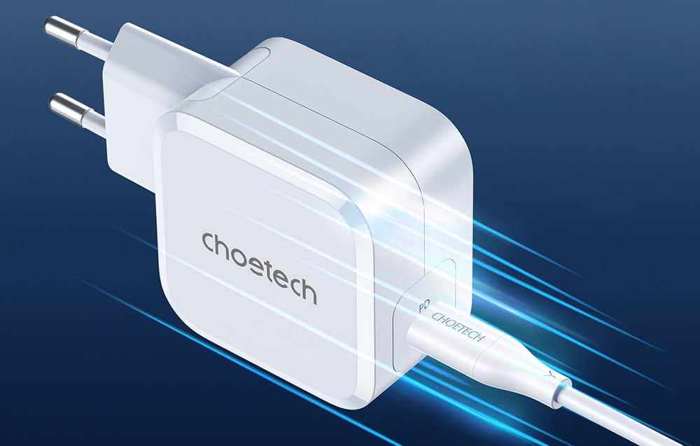 Choetech PD8007 PD 45W USB-C hálózati töltő, EU (fehér) 2