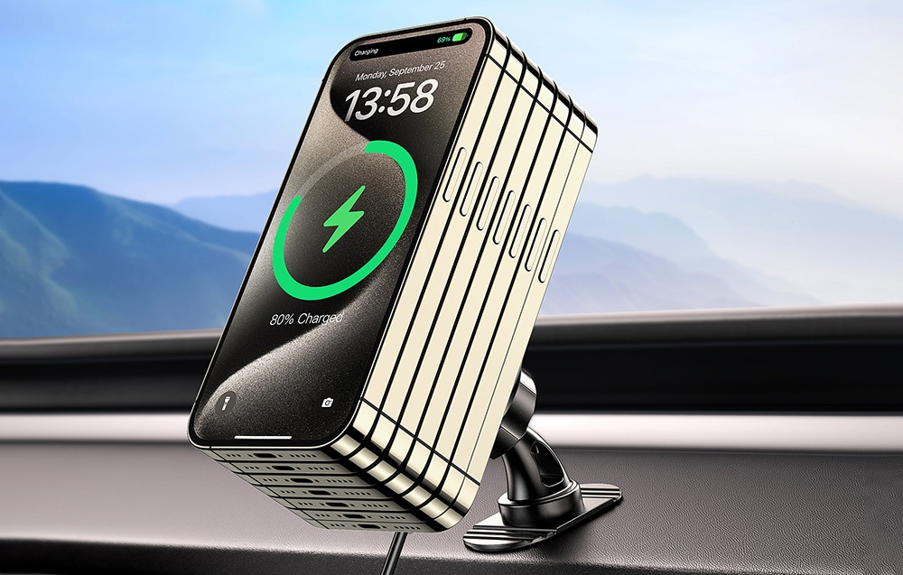 Choetech T208-F mágneses autós töltő és tartó, 15W (fekete) 3