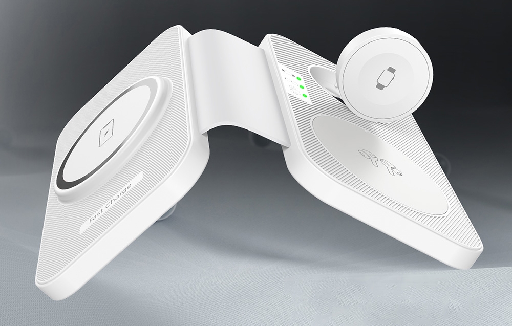 Choetech T616-F 3 az 1-ben vezeték nélküli töltő (fehér) 1