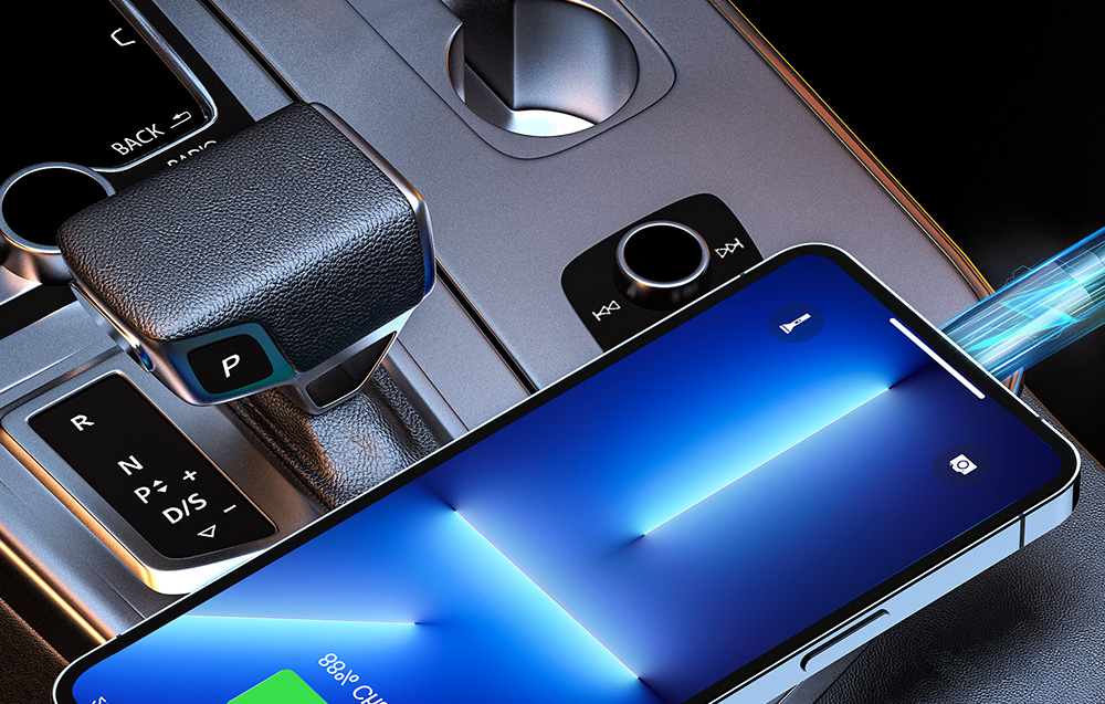 Choetech TC0010 USB-C 45 + USB-A 18W autós gyorstöltő (fekete) 2