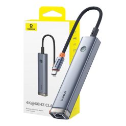 Baseus Ultra Joy Series 5 az 1-ben hub, USB-C - HDMI, USB3.0x2, PD, RJ45 (szürke) 1