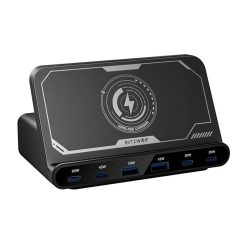 BlitzWolf BW-S27 asztali töltő, 2xUSB-A, 4xUSB-C (fekete) 1