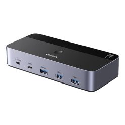 Ugreen AK500 két monitoros HDMI KVM kapcsoló, 2 bemenet 2 kimenet 1