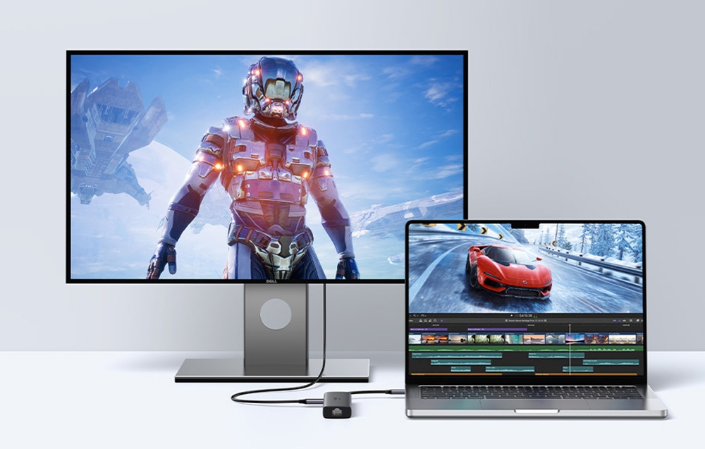 Adapter / hub USB-C 6w1 Ugreen CM512, HDMI 4K@60Hz, 2x USB, RJ45, PD 100W 3