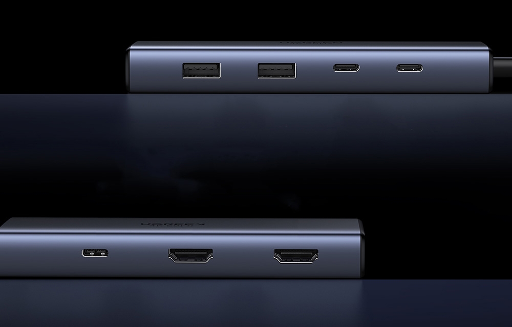 Adapter / Hub USB-C 7w1 Ugreen CM498, 2x HDMI 4K@60Hz, 2x USB, PD 100W 2