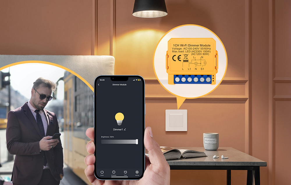 Avatto DMS16-2 okos dimmer, WiFi, TUYA 3