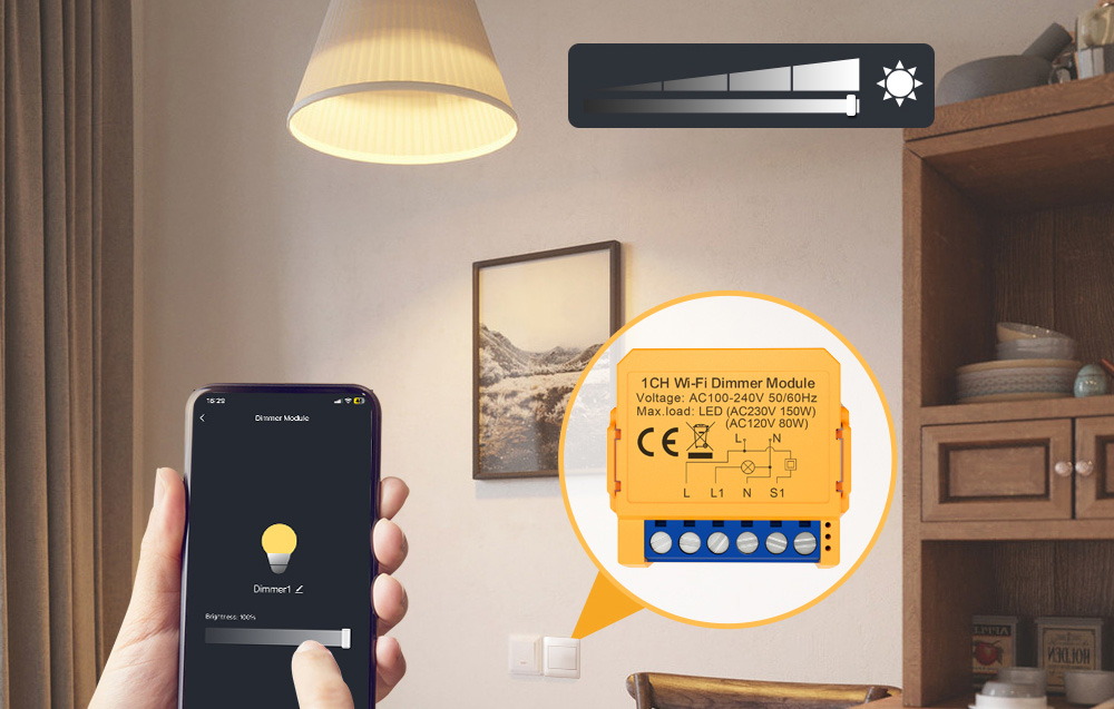 Avatto DMS16-2 okos dimmer, WiFi, TUYA 4