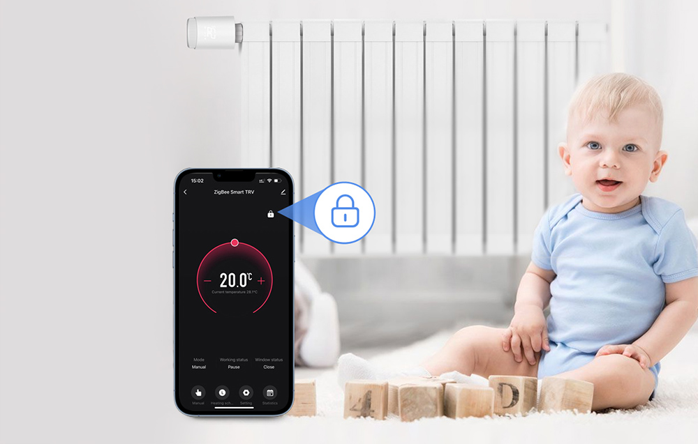 Avatto TRV10 okos termosztátfej, Zigbee, Tuya 4