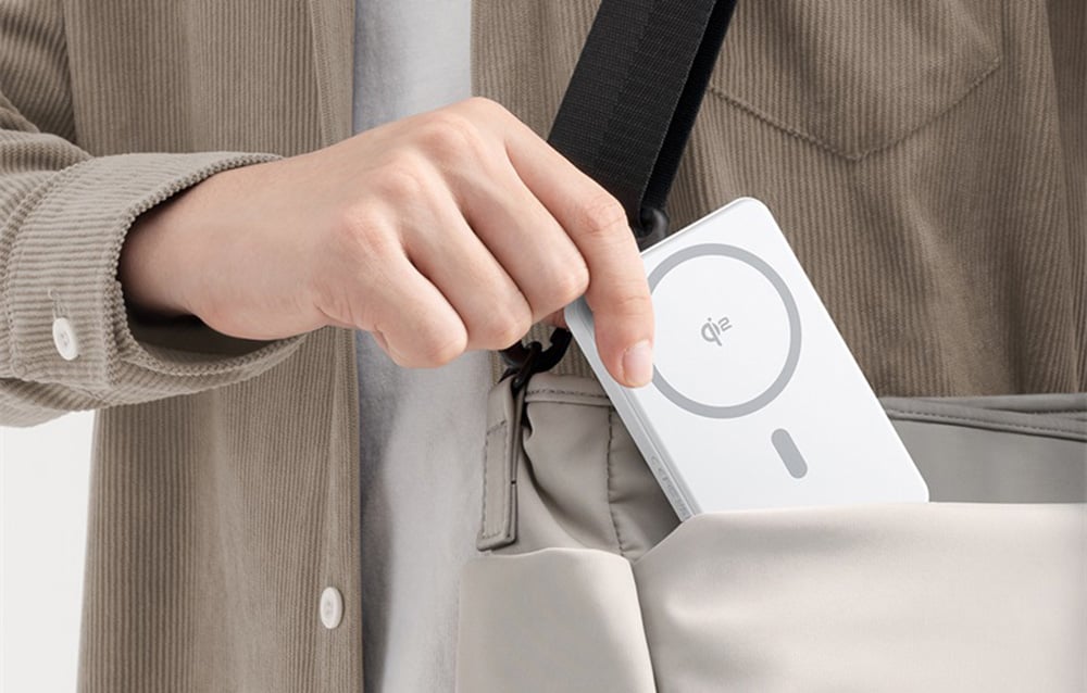 Baseus Airpow2 Qi2 mágneses powerbank, 10000mAh, 22,5W, fehér 5