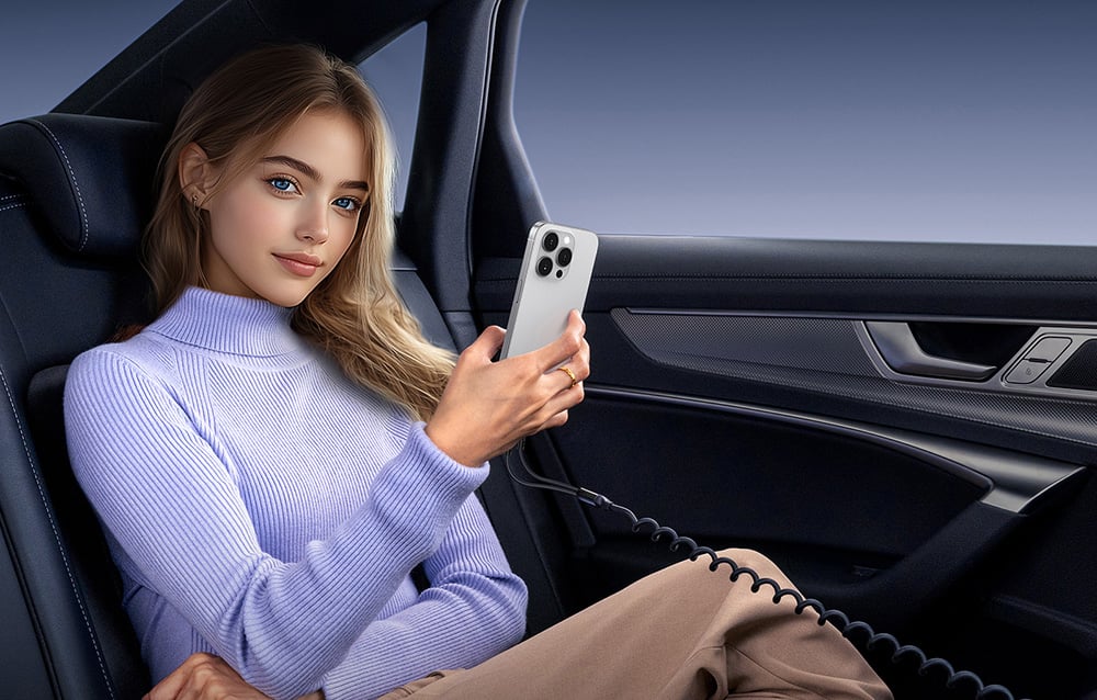 Baseus autós töltő + Lightning kábel, USB-C, 60W, fekete 2