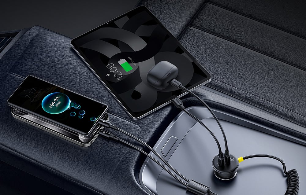 Baseus autós töltő + Lightning kábel, USB-C, 60W, fekete 3