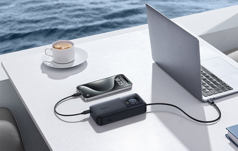 Baseus Free2Pull Powerbank, 20000mAh, 65W + kábel, fekete 1