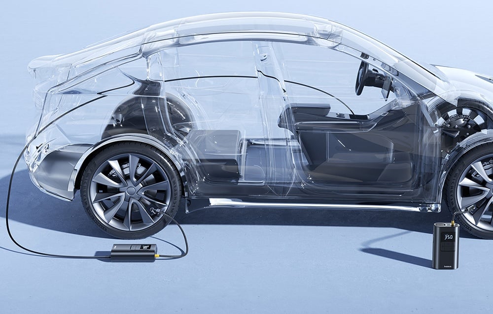 Baseus PrimeTrip VA1 2 az 1-ben pumpa zseblámpával fekete 4